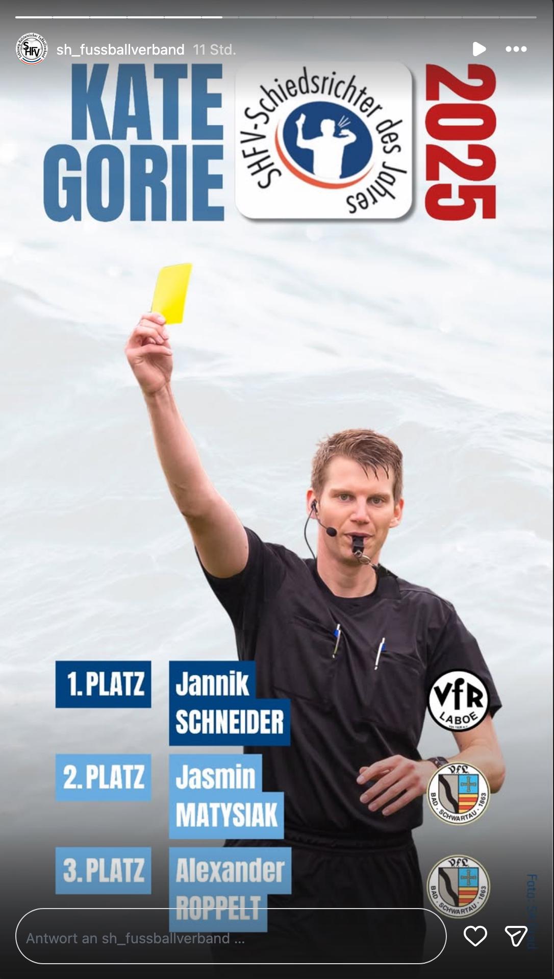 Jannik Schneider ist Schiedsrichter des Jahres 2025